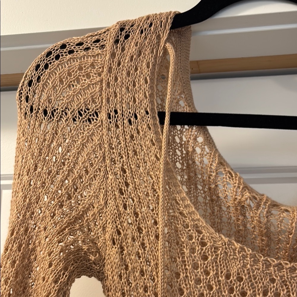 SHEIN Tan Ribbed Long Sleeve Bodycon Dress - Picture 3 of 10